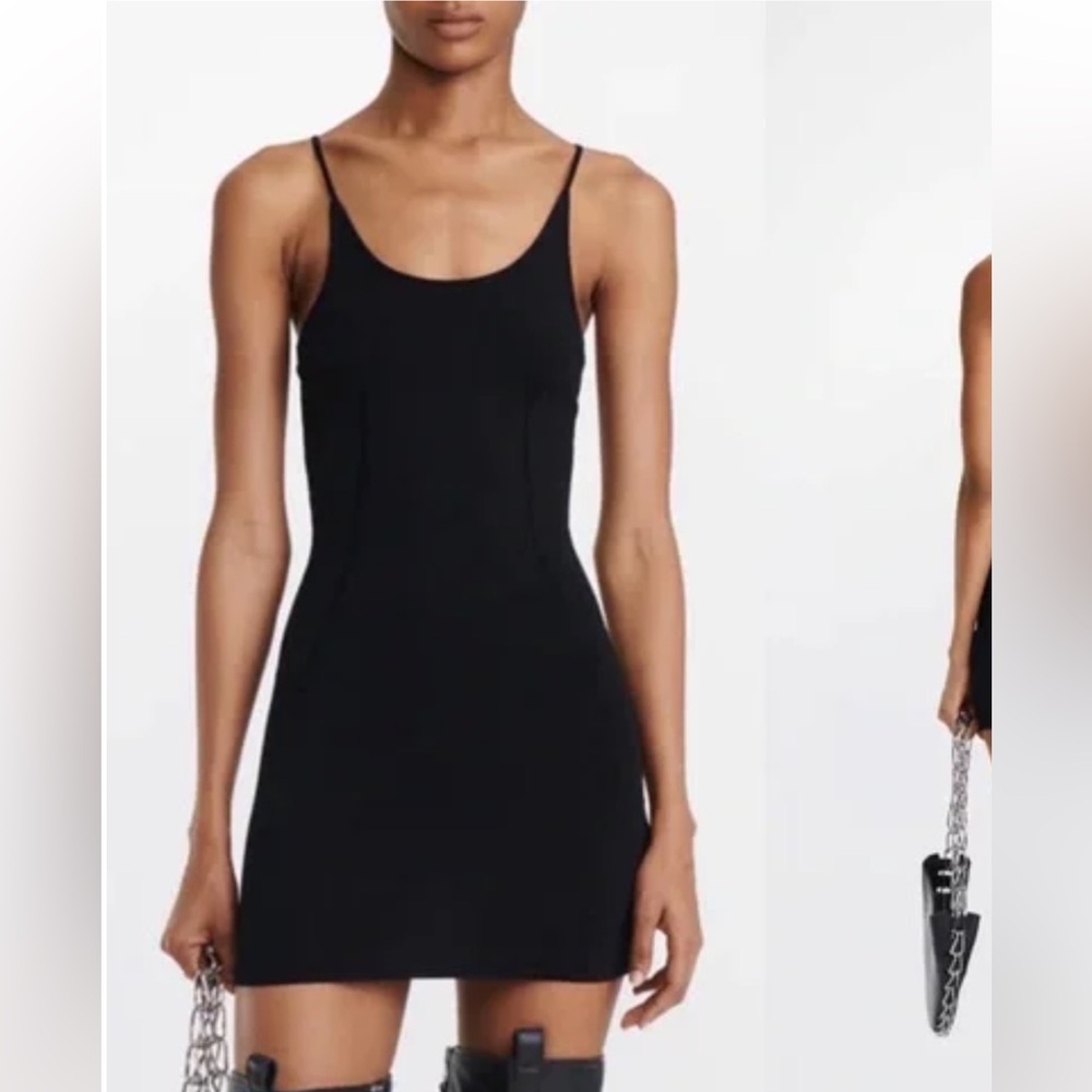 C10 Dion Lee Viscose Knit Black‎ Slip Mini Dress